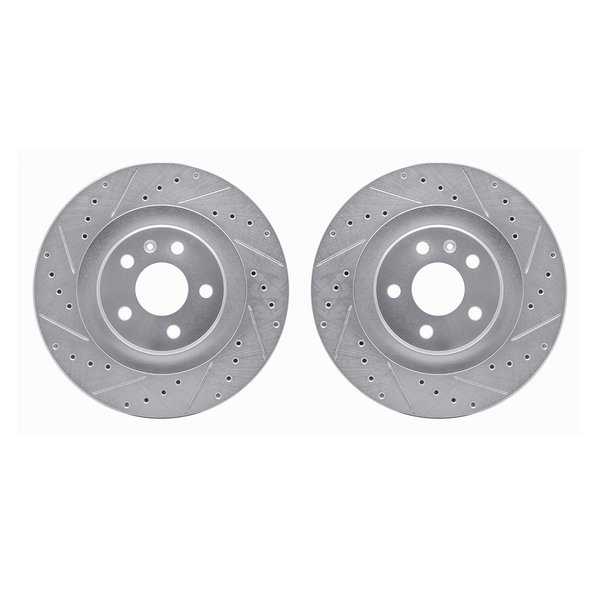 Dynamic Friction Co Rotors-Drilled and Slotted-SilverZinc Coated, 7002-27045 7002-27045